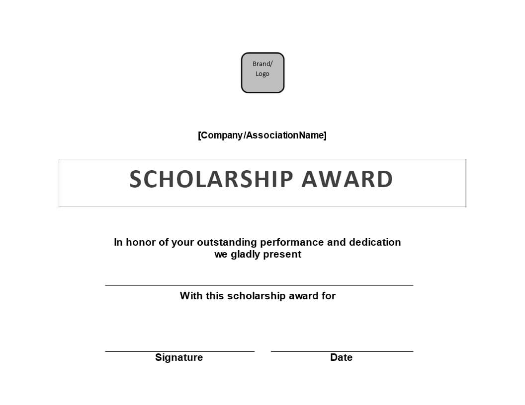 Scholarship Award Certificate | Templates At Regarding Scholarship Certificate Template Word