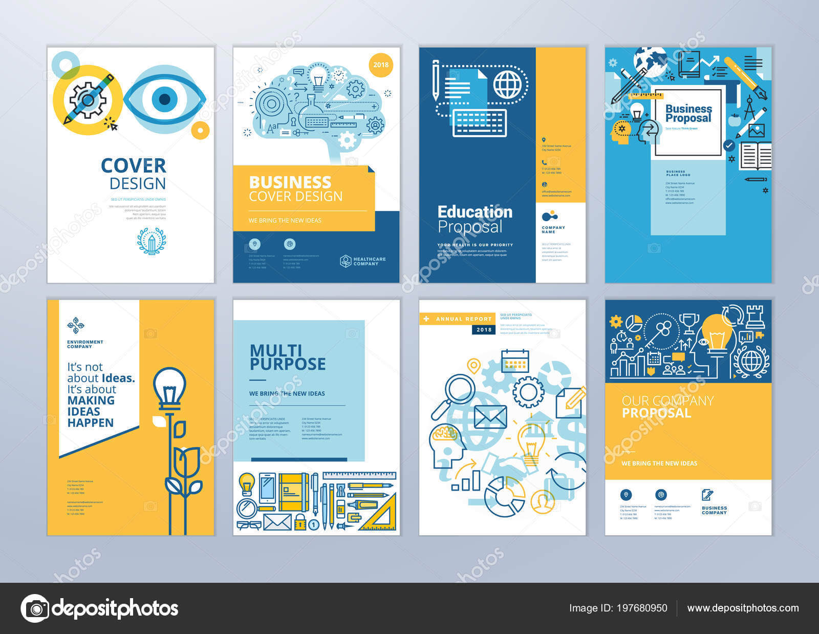 School Brochure Designs | Set Brochure Design Templates Throughout Brochure Design Templates For Education