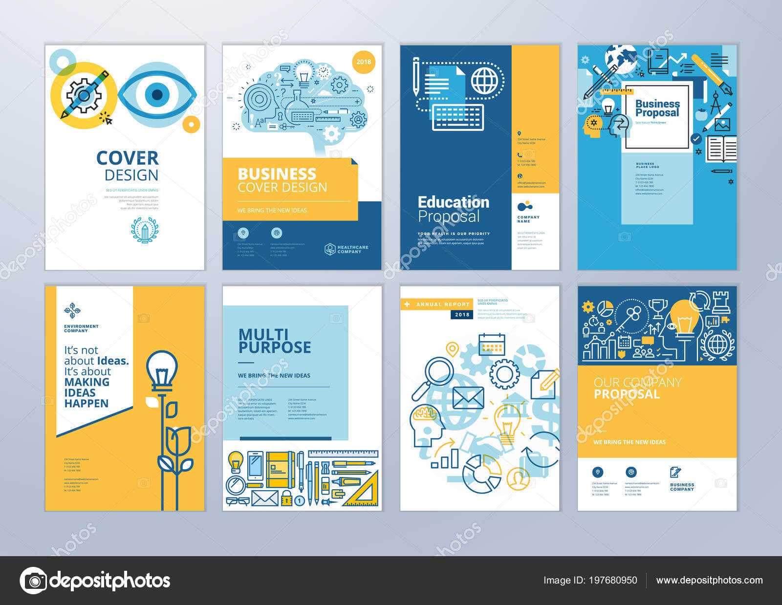 School Brochure Designs | Set Brochure Design Templates Throughout Brochure Design Templates For Education