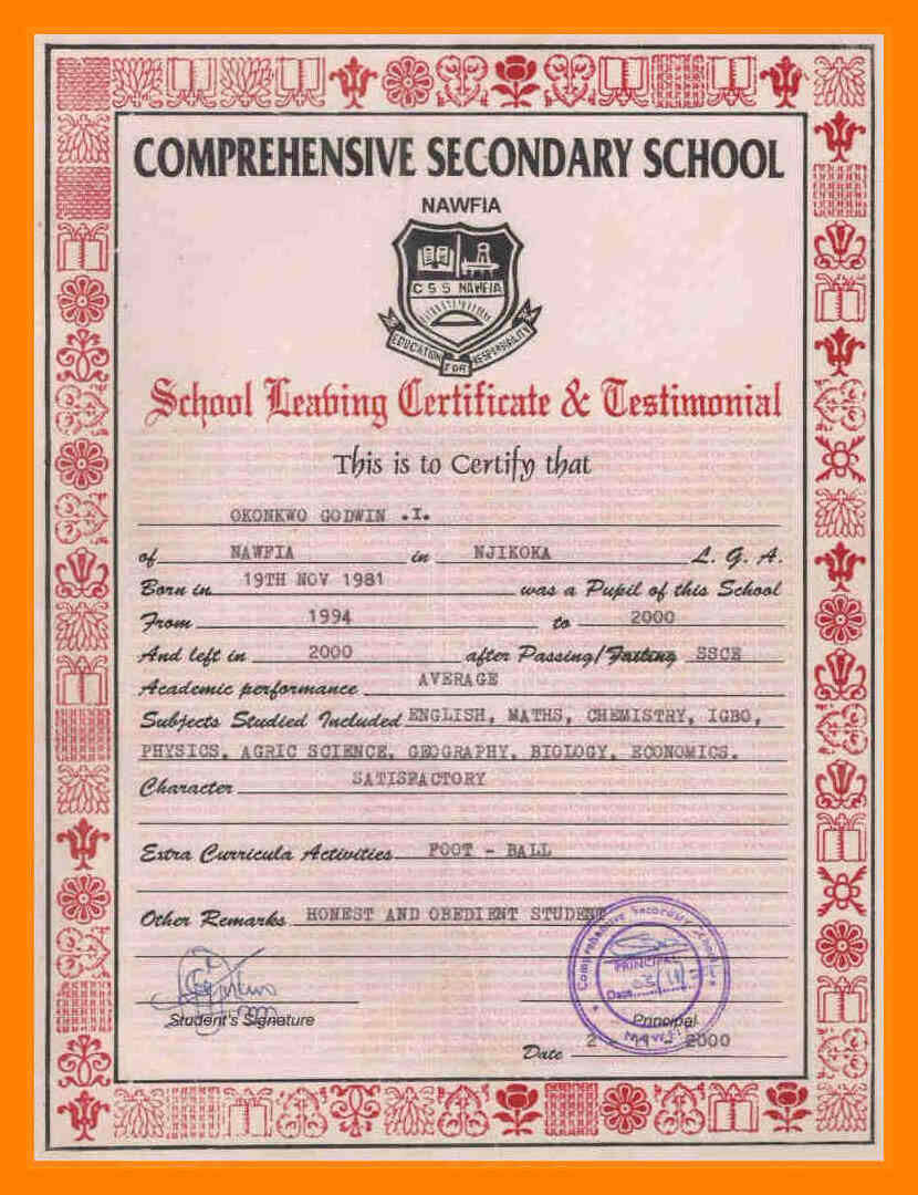 School Leaving Certificate Format.school Leaving Certificate With Regard To Leaving Certificate Template