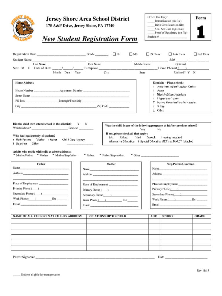 School Registration Form Template Word - Atlantaauctionco Throughout School Registration Form Template Word