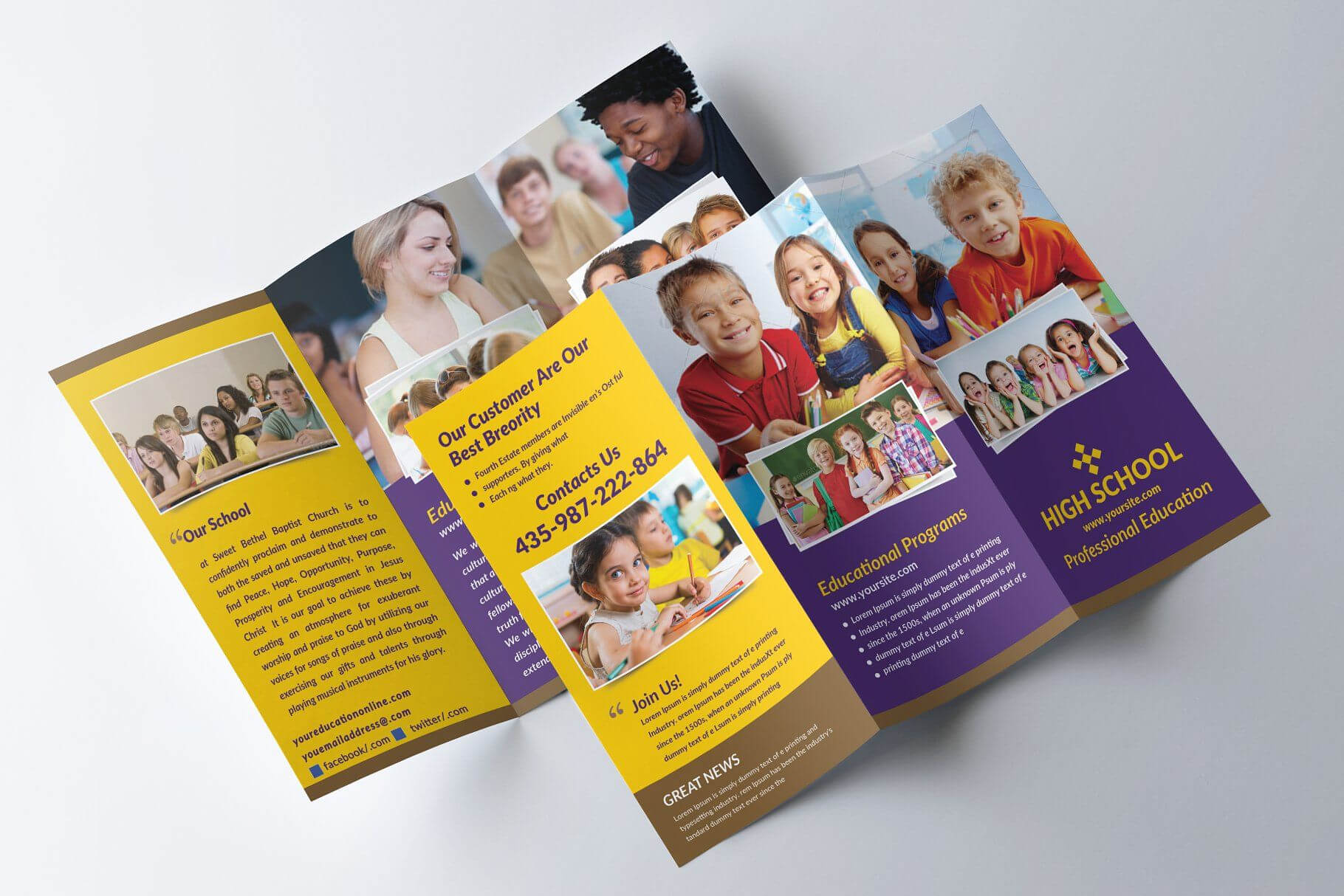 School Trifold Brochure #trifold#school#templates#brochure Inside Tri Fold School Brochure Template