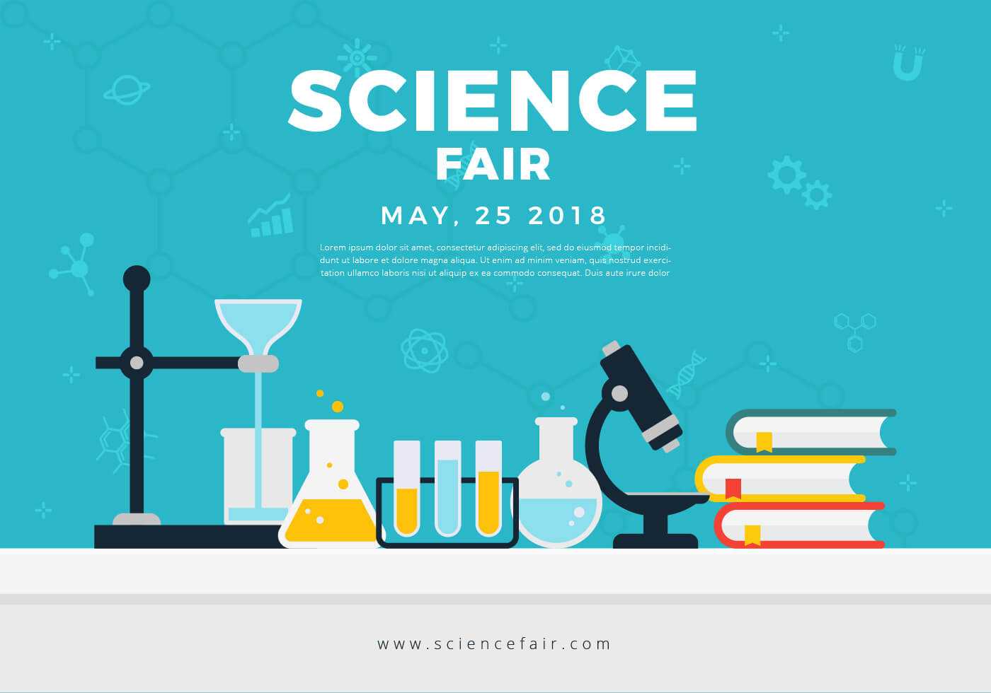 Science Fair Poster Banner – Download Free Vectors, Clipart Pertaining To Science Fair Banner Template