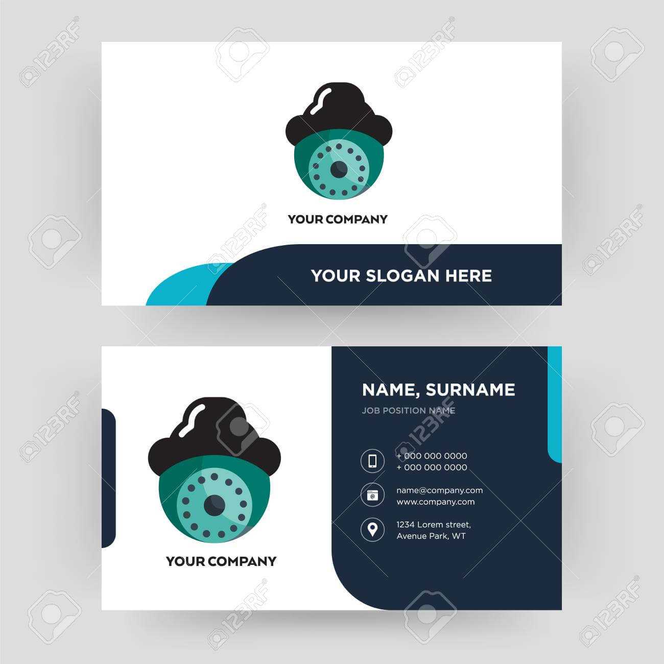 Security Camera, Business Card Design Template, Visiting For.. For Designer Visiting Cards Templates