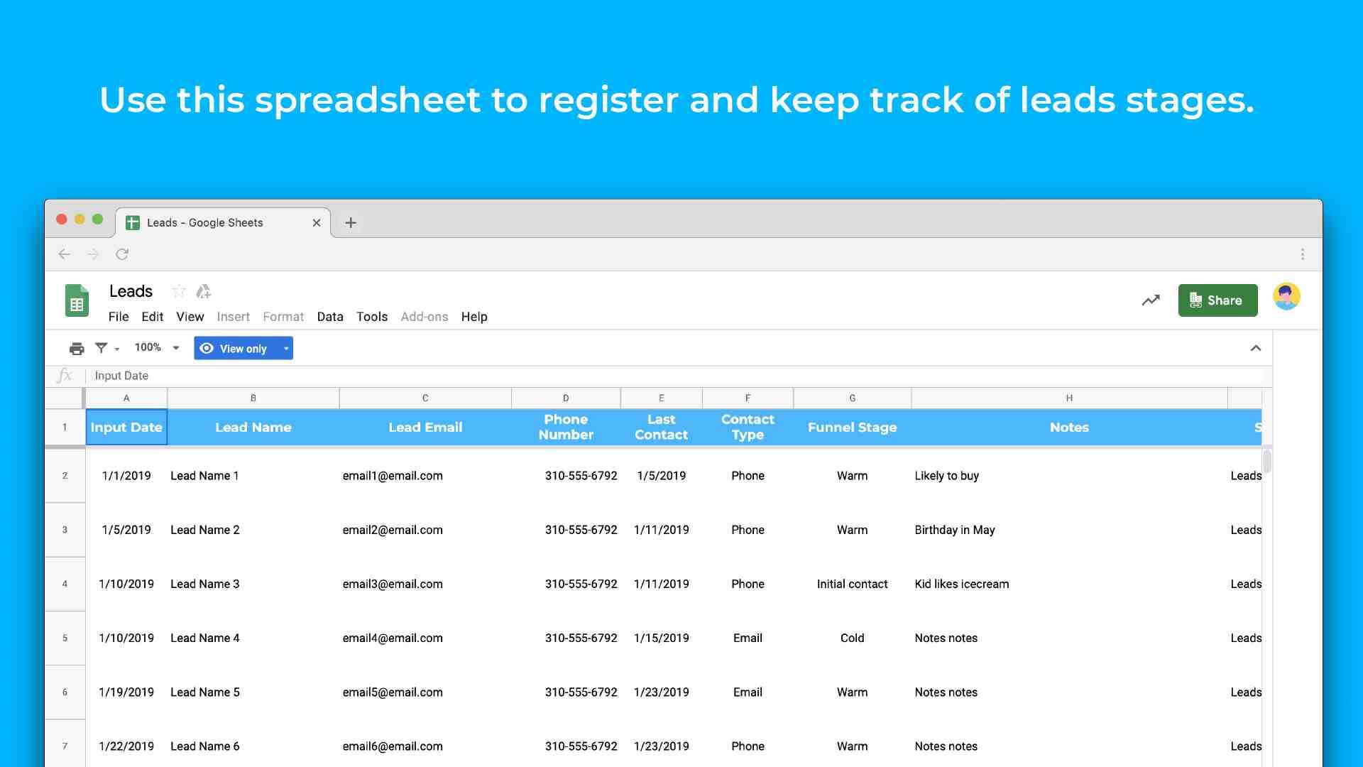 Service Sales Report Template – Sheetgo With Sales Lead Report Template