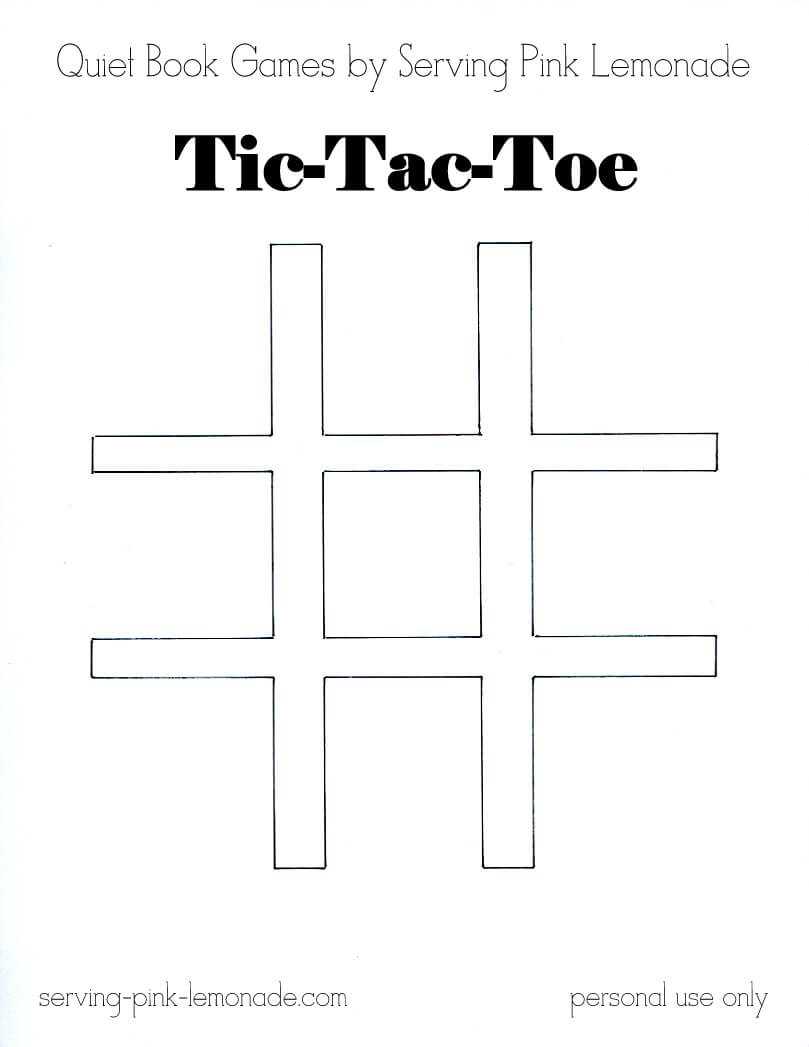 Serving Pink Lemonade: Quiet Book Games Part 3: Tic Tac Toe In Tic Tac Toe Template Word