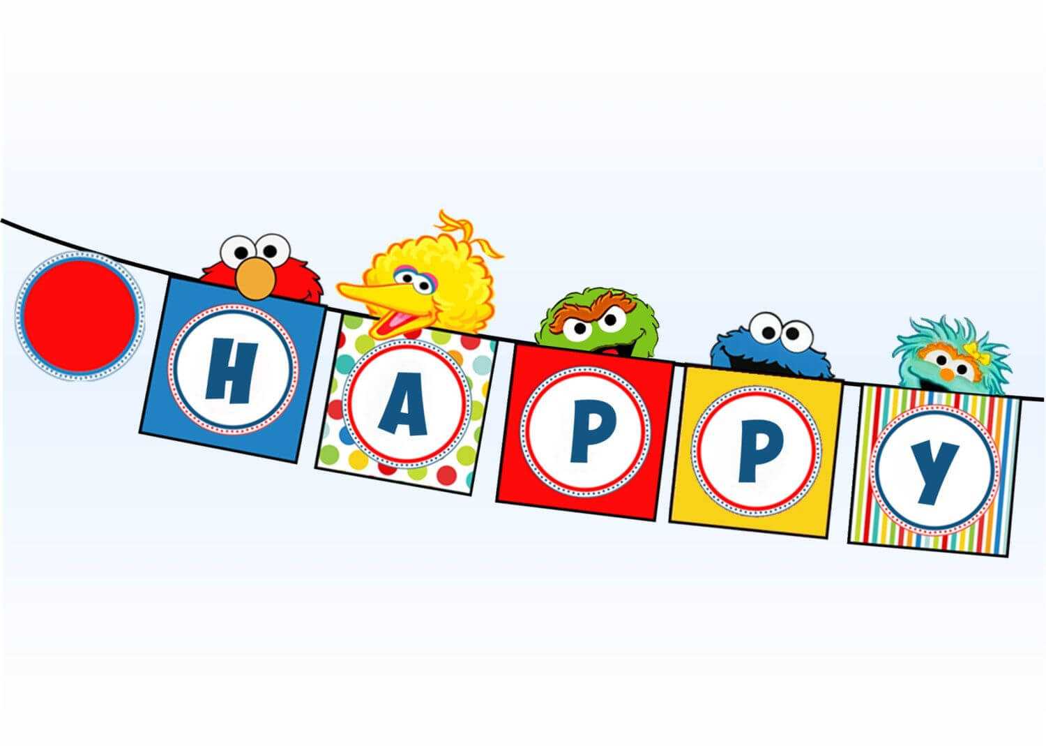 Sesame Street Banner – Elmo Cookie Monster Big Bird Oscar Intended For Sesame Street Banner Template