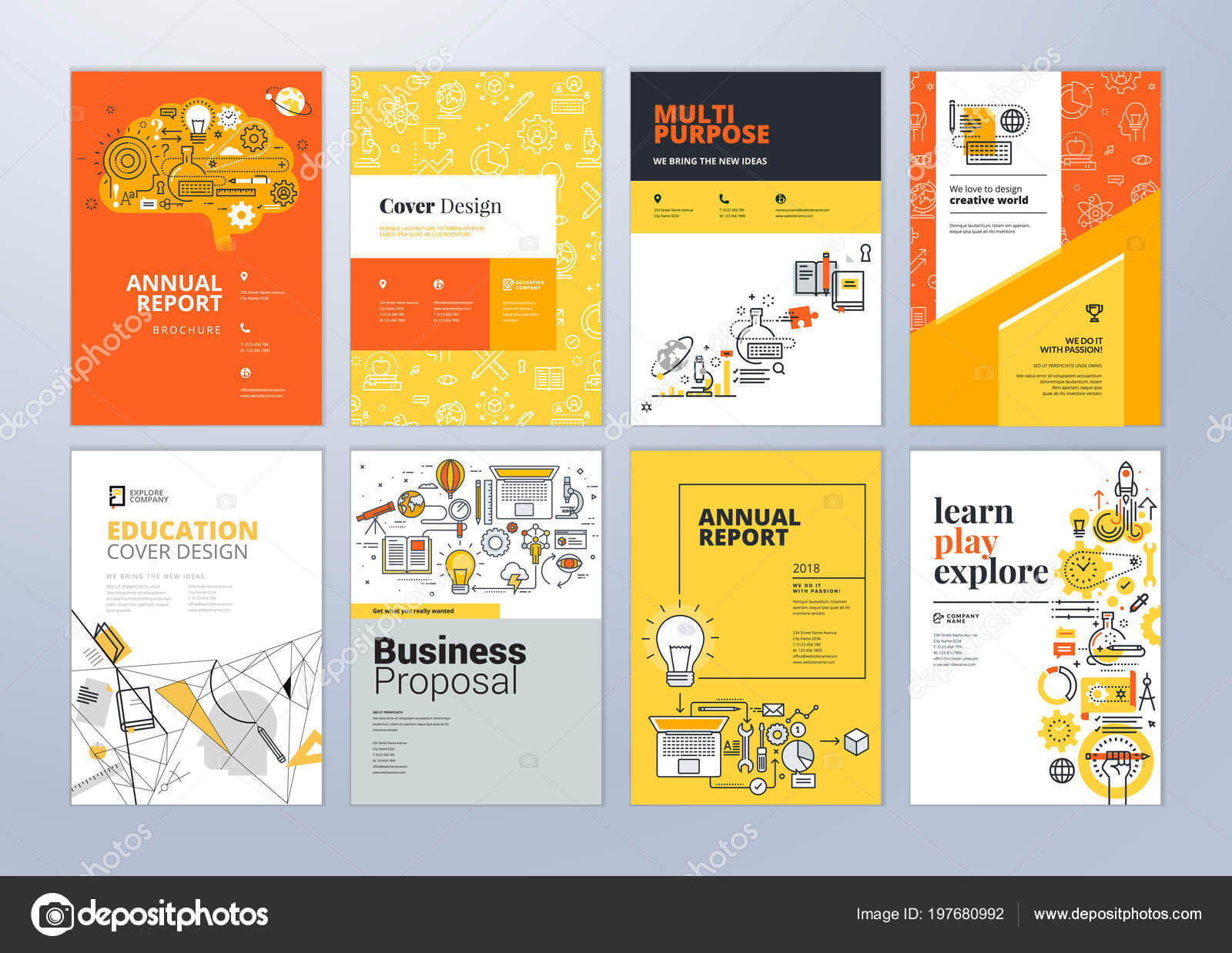 Set Brochure Design Templates Subject Education School Pertaining To School Brochure Design Templates