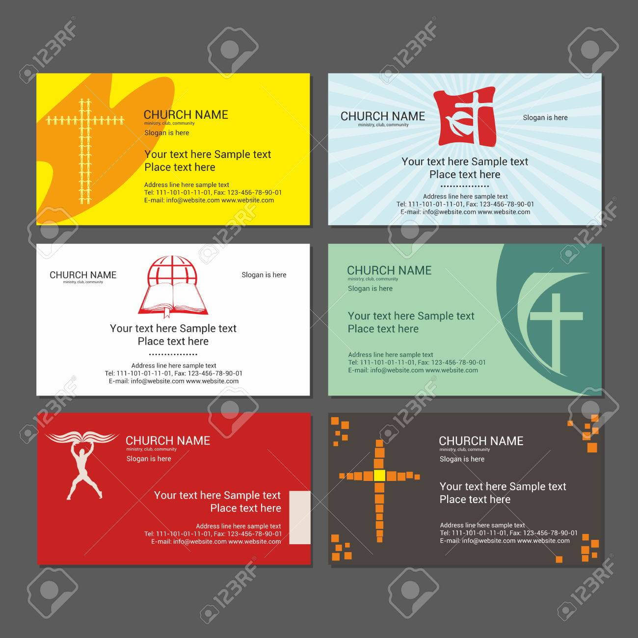 Set Christian Business Cards. For The Church, The Ministry, The.. With Regard To Christian Business Cards Templates Free