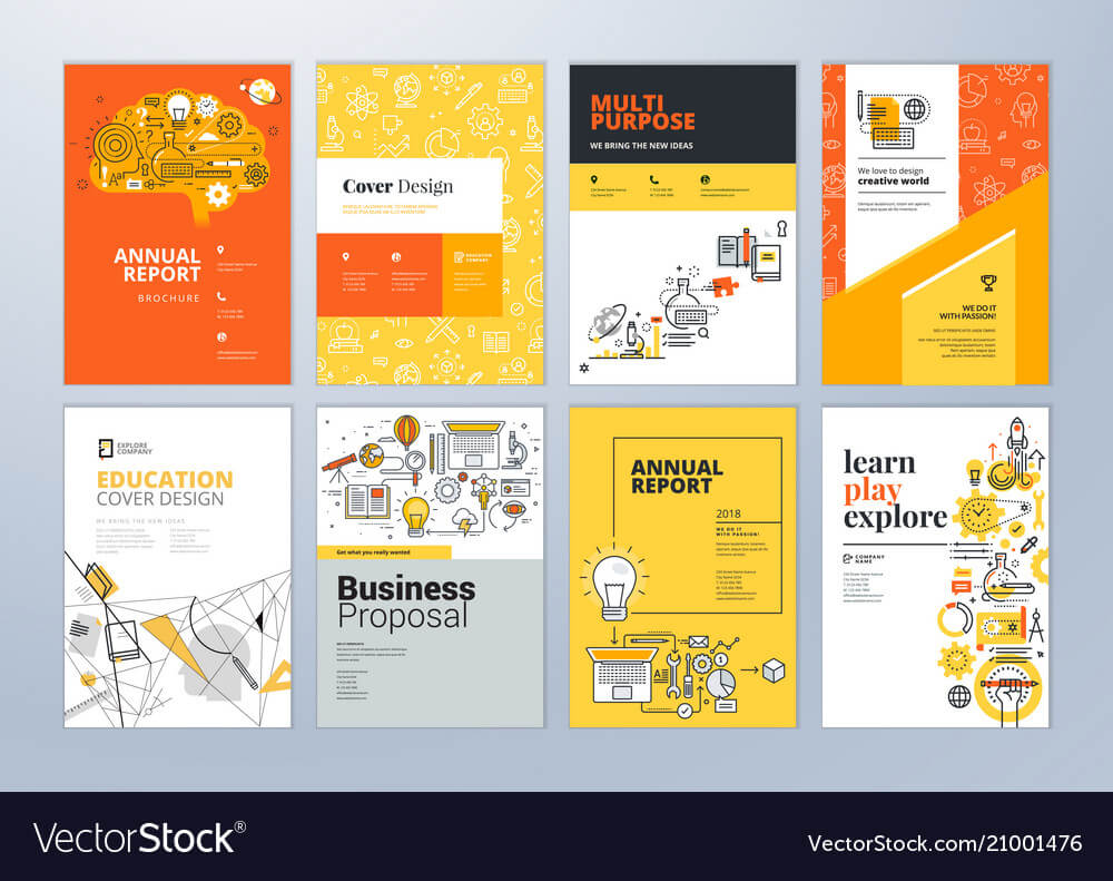 Set Of Brochure Design Templates Of Education With Brochure Design Templates For Education