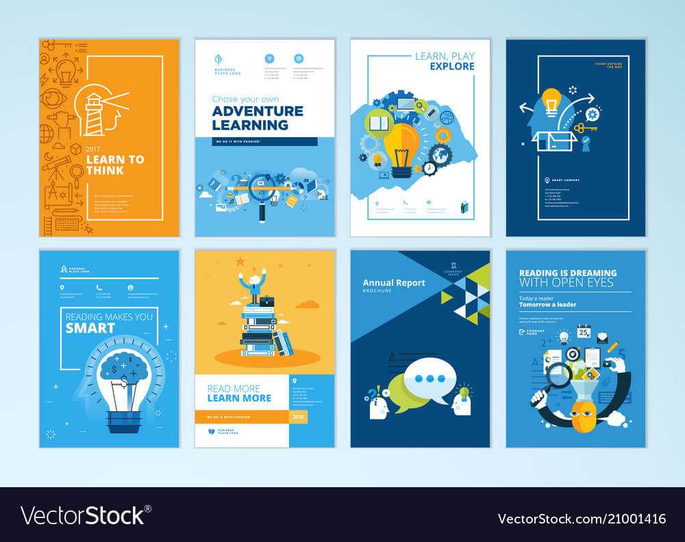 Set Of Brochure Design Templates Of Education With Brochure Design Templates For Education