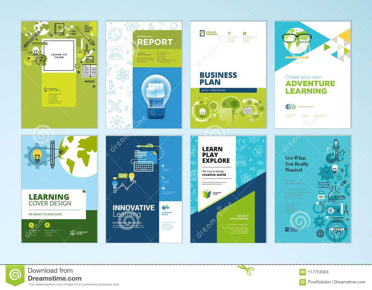Set Of Brochure Design Templates On The Subject Of Education In Brochure Design Templates For Education