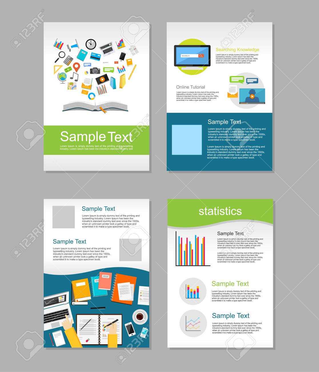 Set Of Flyer. Brochure Design Templates. Education Infographic.. With E Brochure Design Templates