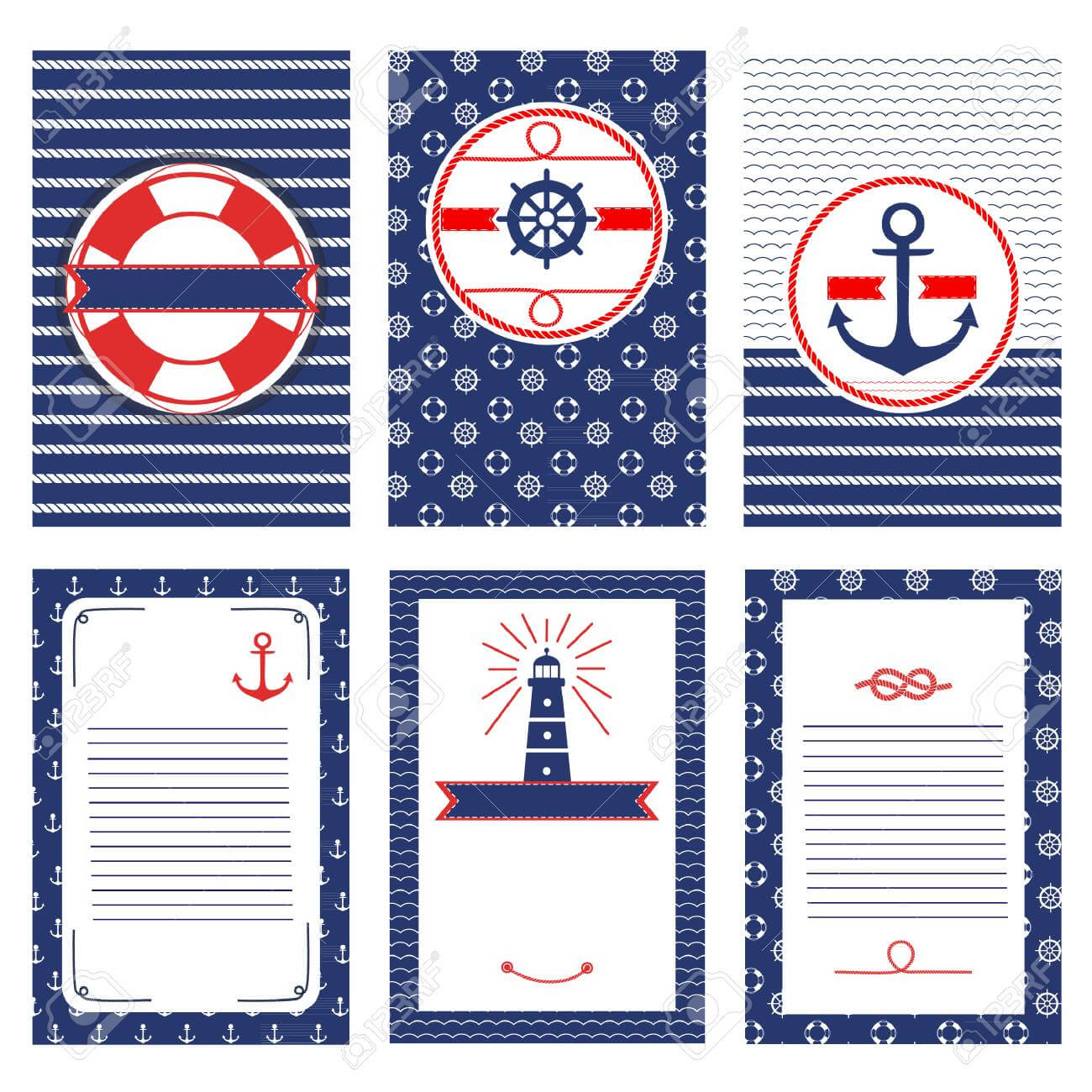 Set Of Nautical And Marine Banners And Flyers. Templates With.. Inside Nautical Banner Template