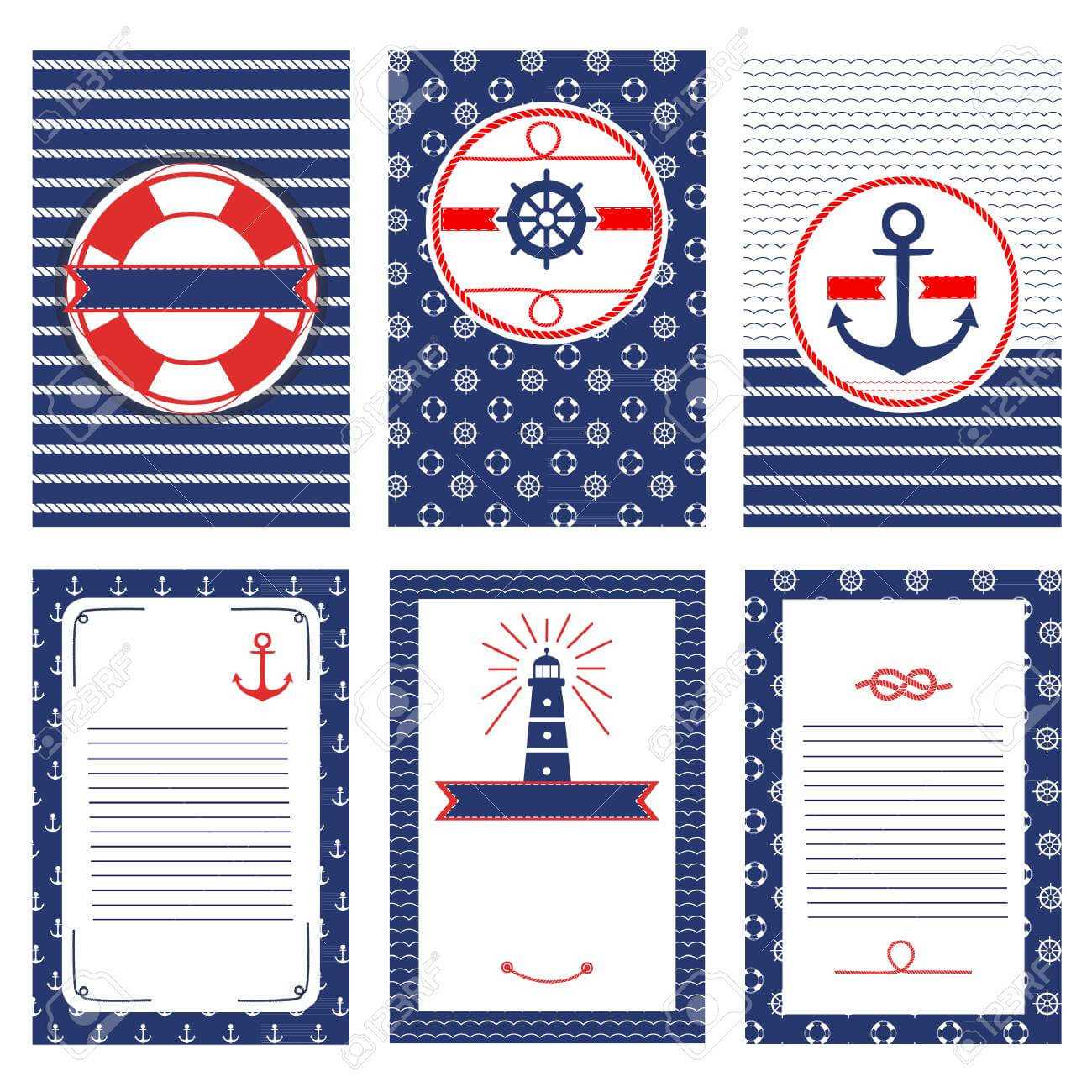 Set Of Nautical And Marine Banners And Flyers. Templates With.. Inside Nautical Banner Template