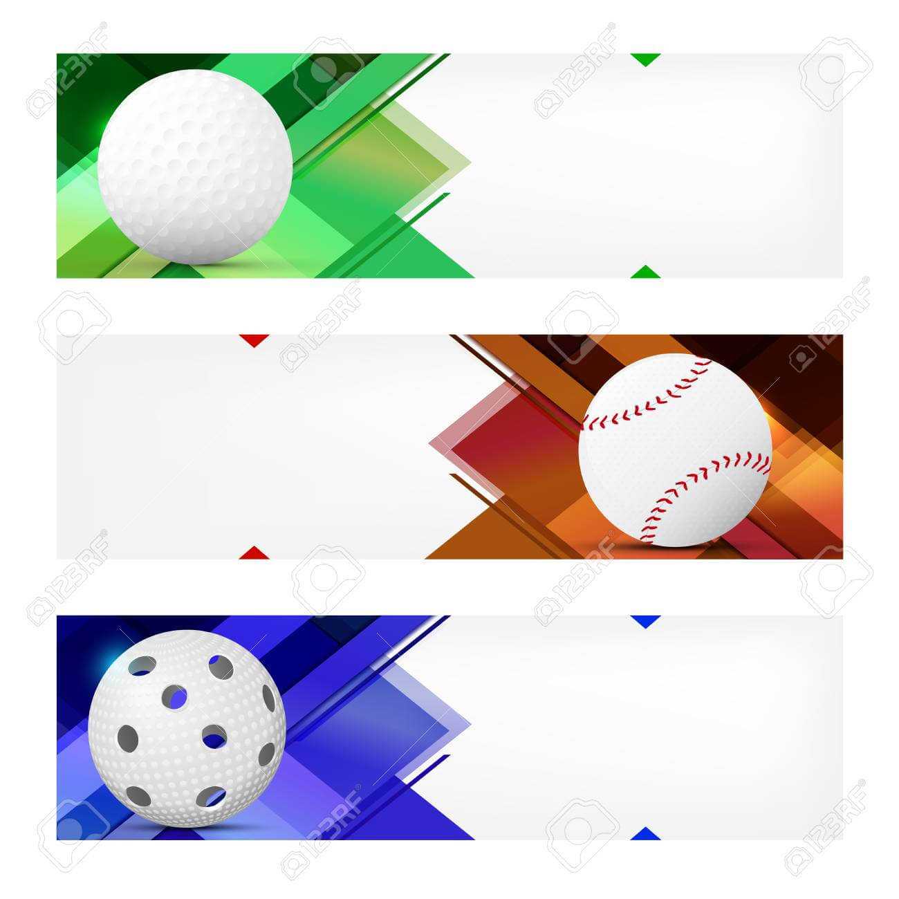 Set Of Sport Banner Templates With Ball And Sample Text In Separate.. Inside Sports Banner Templates