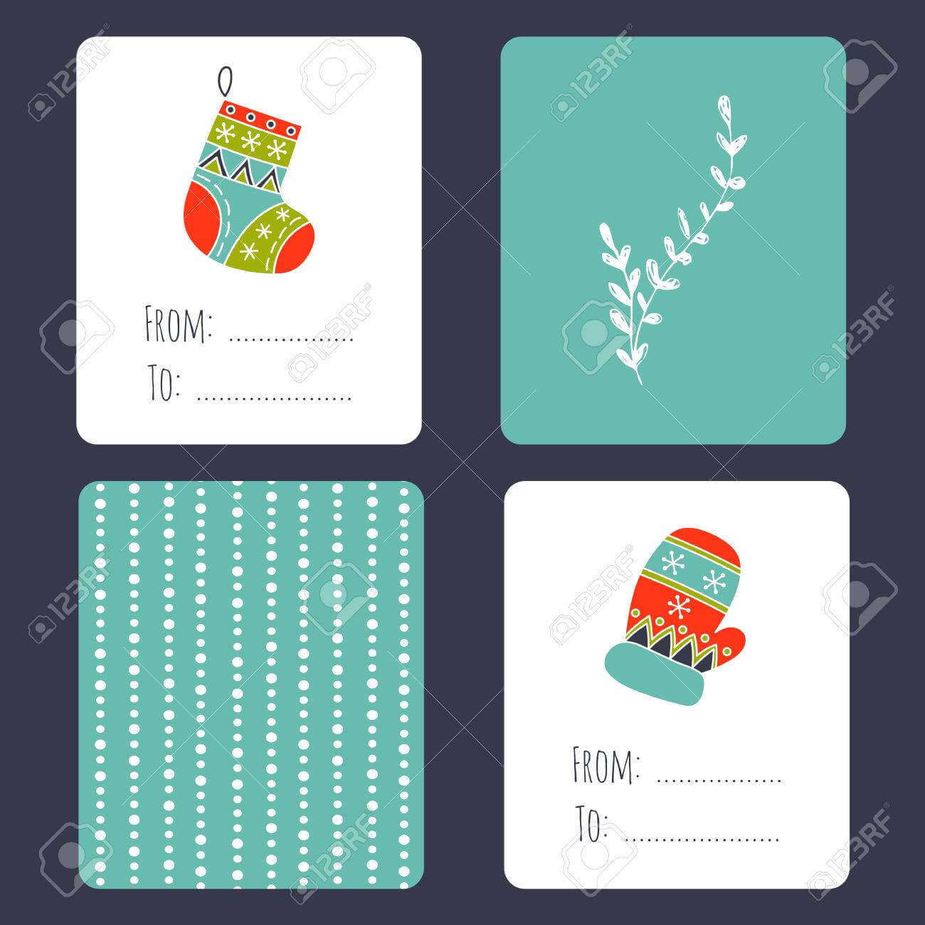 Set Of Winter Small Card Templates. Collection For Christmas.. Inside Small Greeting Card Template