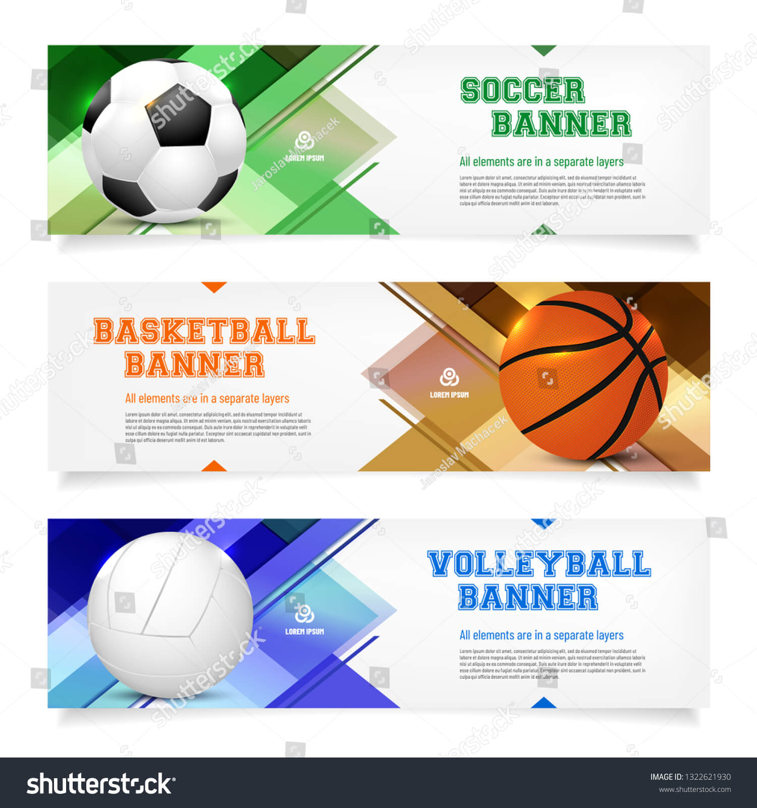 Set Sport Banner Templates Ball Sample Stock Vector (Royalty For Sports Banner Templates