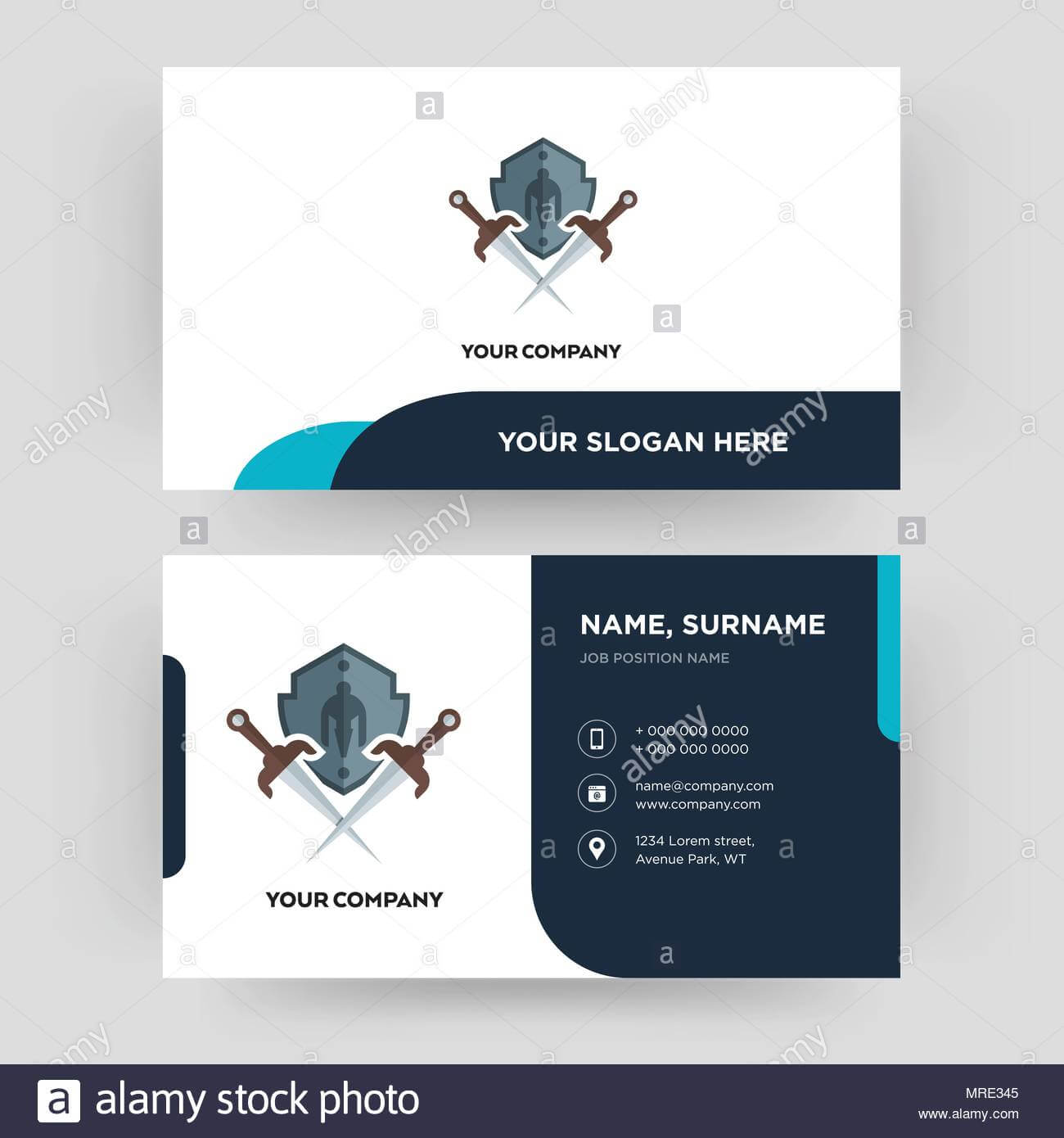 Shield And Sword, Business Card Design Template, Visiting Intended For Shield Id Card Template