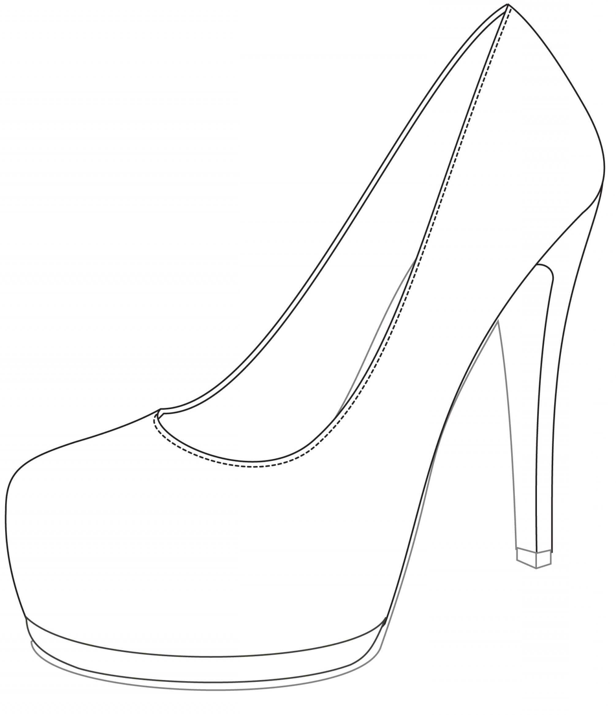 Shoe Drawing Template | Free Download Best Shoe Drawing Within High Heel Shoe Template For Card