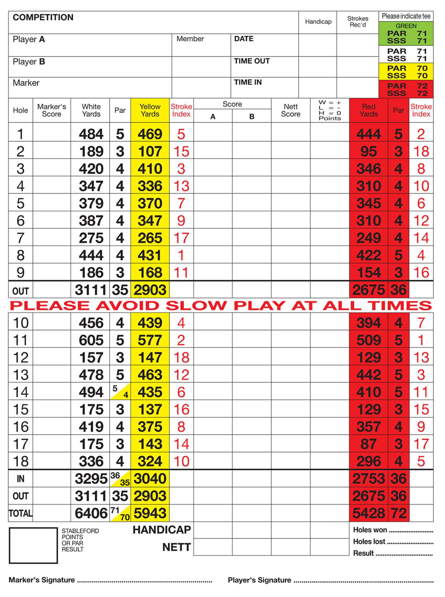 Silvermere Golf Club Score Card Intended For Golf Score Cards Template