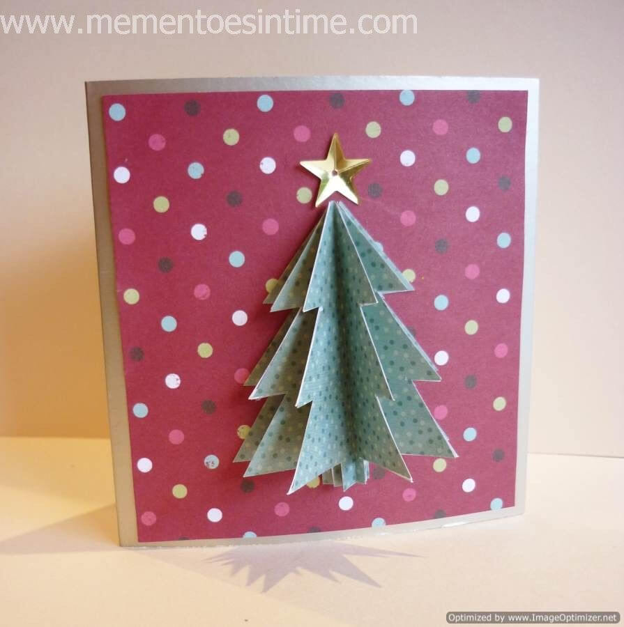 Simple 3D Christmas Card | Cut & Paste | Christmas Card In 3D Christmas Tree Card Template
