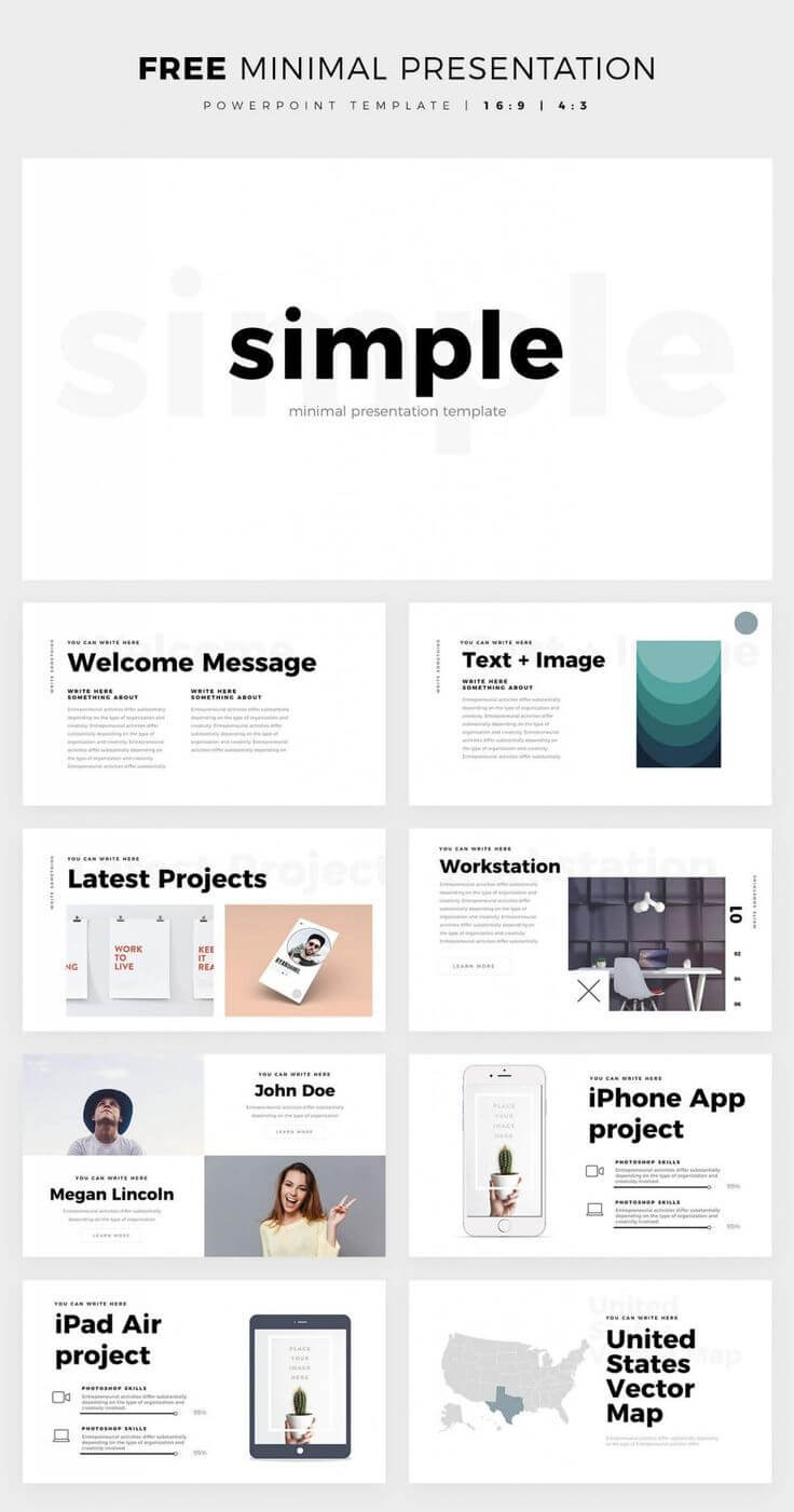 Simple And Clean Powerpoint Template – Free Ppt Theme Inside Biography Powerpoint Template