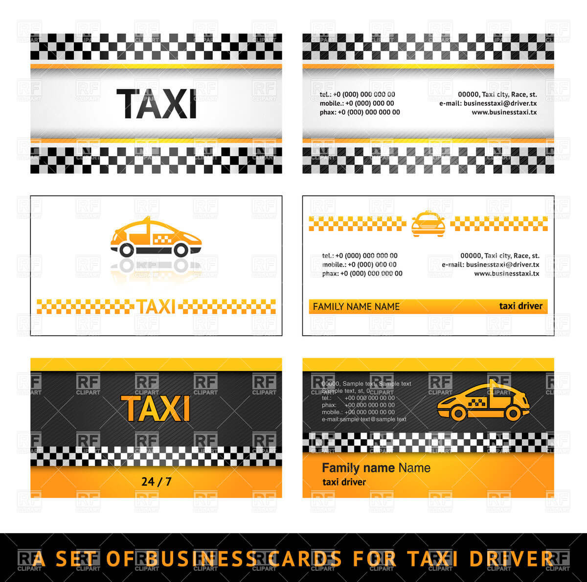 Simple Business Card Templates For Taxi Stock Vector Image Intended For Transport Business Cards Templates Free