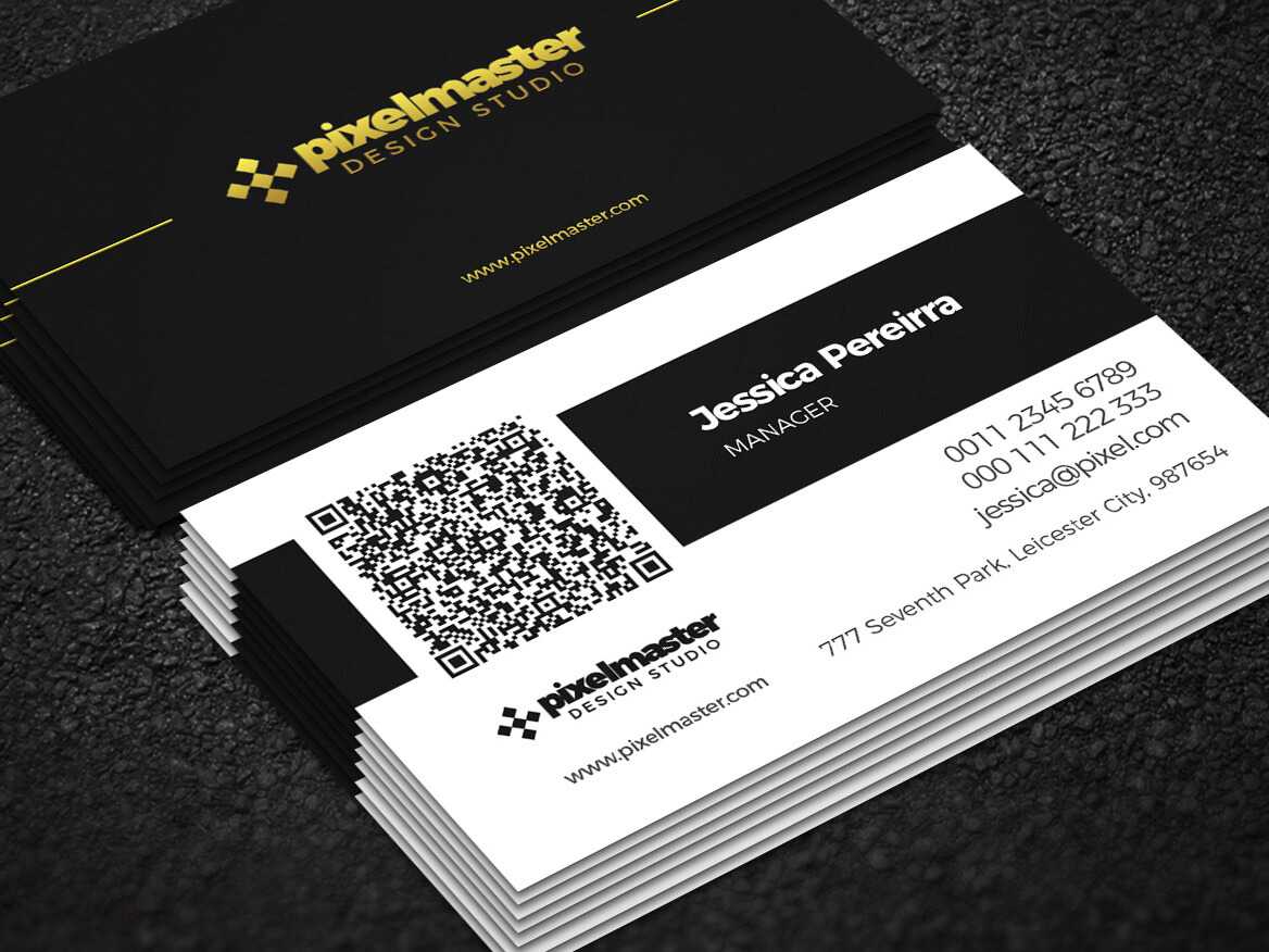 Simple Business Card With Qr Codenisa Toon On Dribbble With Qr Code Business Card Template