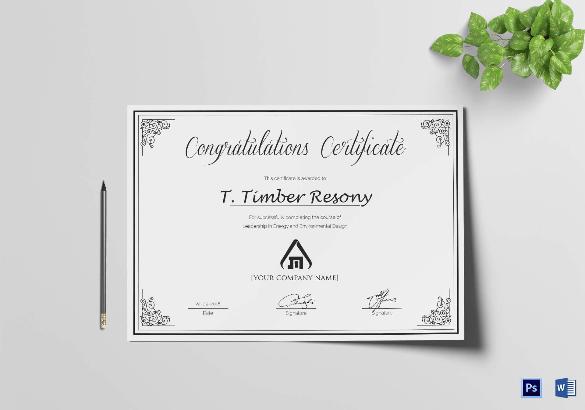 Simple Congratulation Certificate Template Throughout Congratulations Certificate Word Template