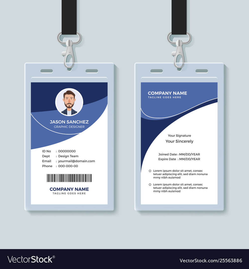Simple Corporate Id Card Design Template For Company Id Card Design Template