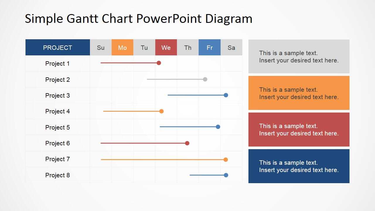 Simple Gantt Chart Powerpoint Diagram In Project Schedule Template Powerpoint