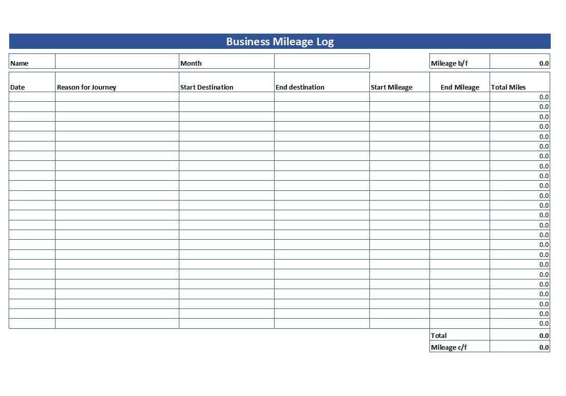 Simple Mileage Log – Free Mileage Log Template Download Regarding Mileage Report Template