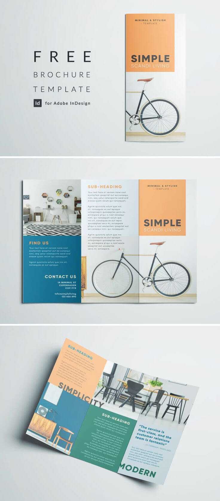 Simple Tri Fold Brochure | Design Inspiration | Indesign With Tri Fold Brochure Template Indesign Free Download