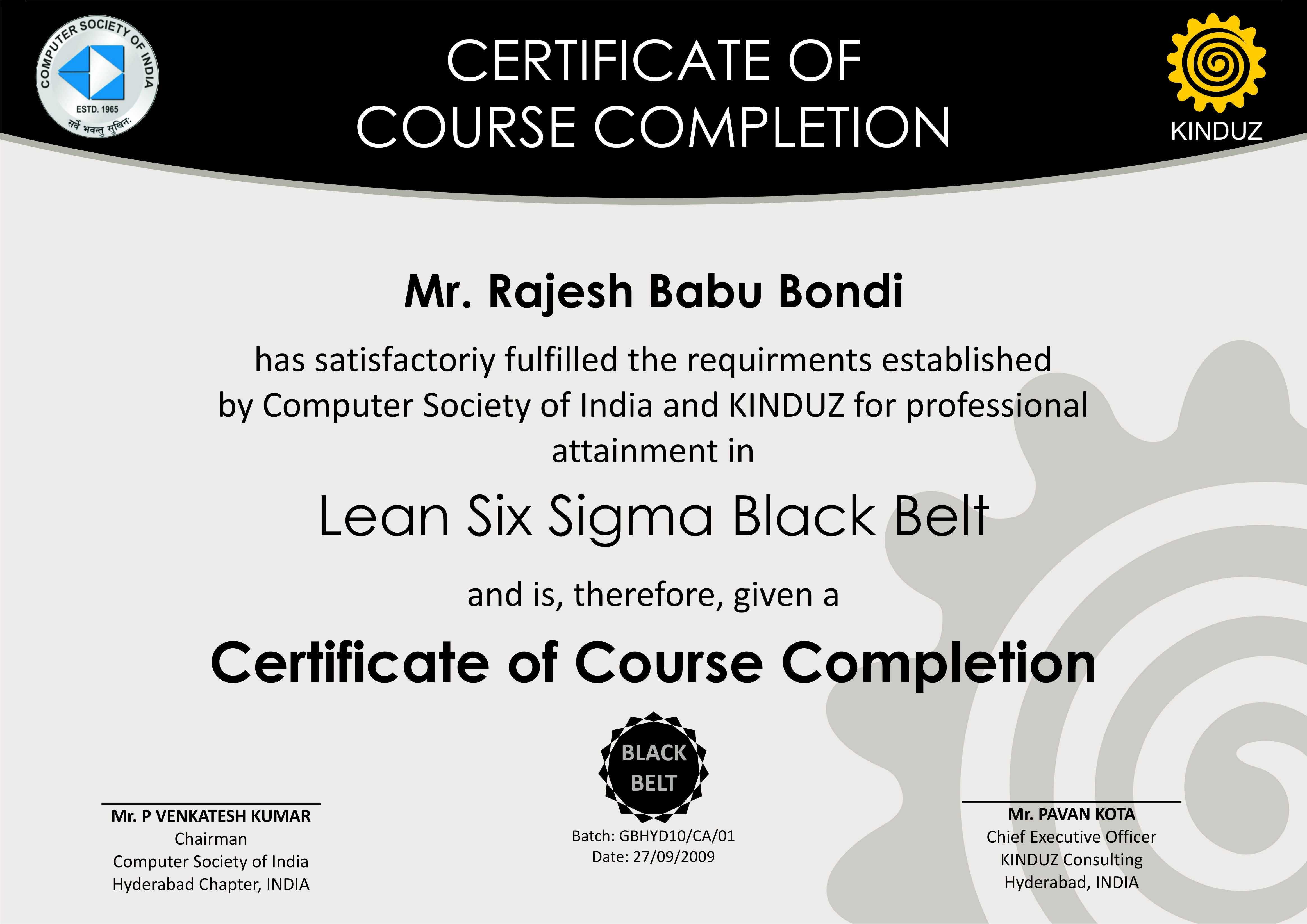 Six Sigma Black Belt Certificate Template – Carlynstudio Inside Green Belt Certificate Template