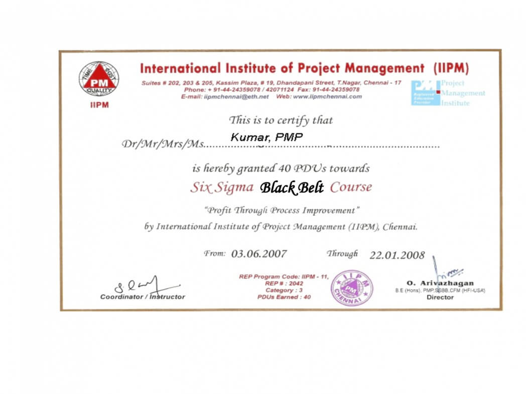 Six Sigma Black Belt Certificate Template – Carlynstudio Inside Green Belt Certificate Template