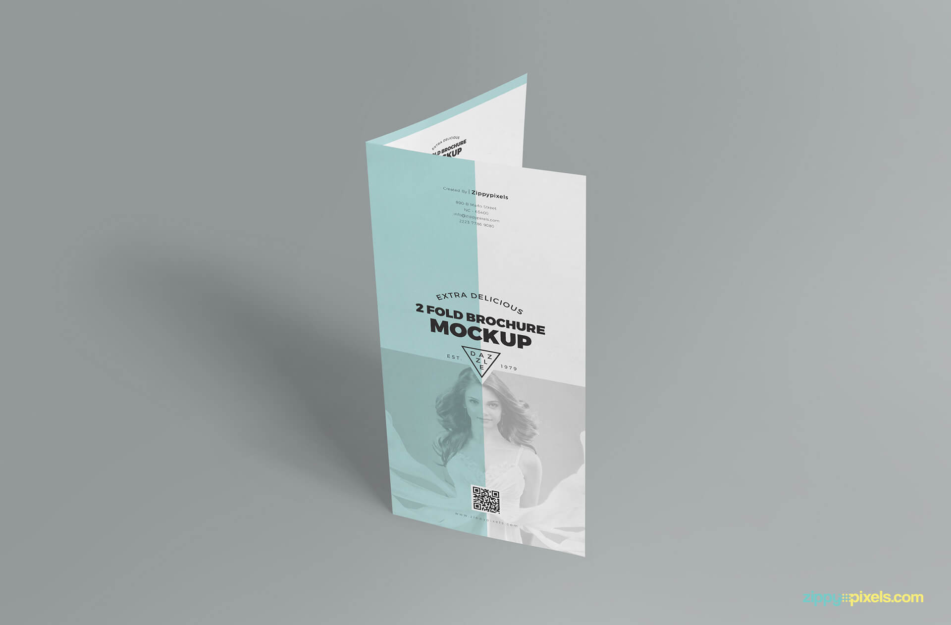 Slick Free 2 Fold Brochure Mockup Psd | Zippypixels In 2 Fold Brochure Template Psd