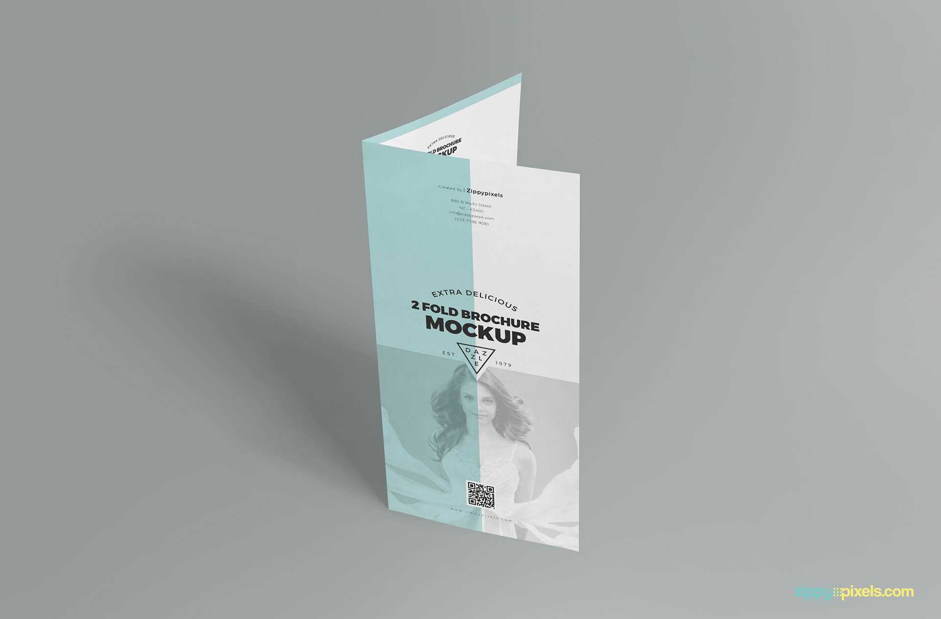 Slick Free 2 Fold Brochure Mockup Psd | Zippypixels Throughout Two Fold Brochure Template Psd