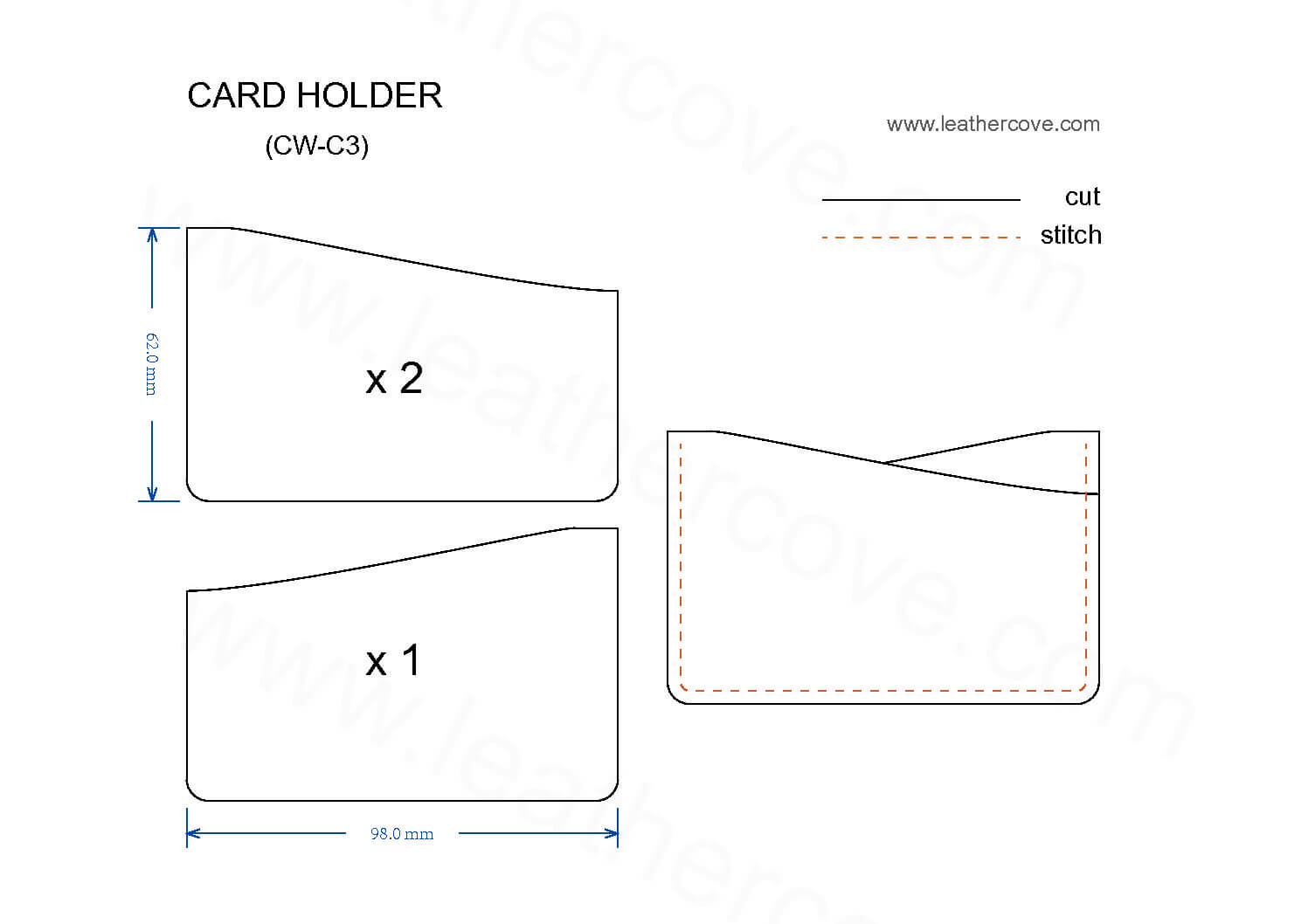 Slim Card Holder Pattern – Pdf – Leathercove Pertaining To Card Stand Template