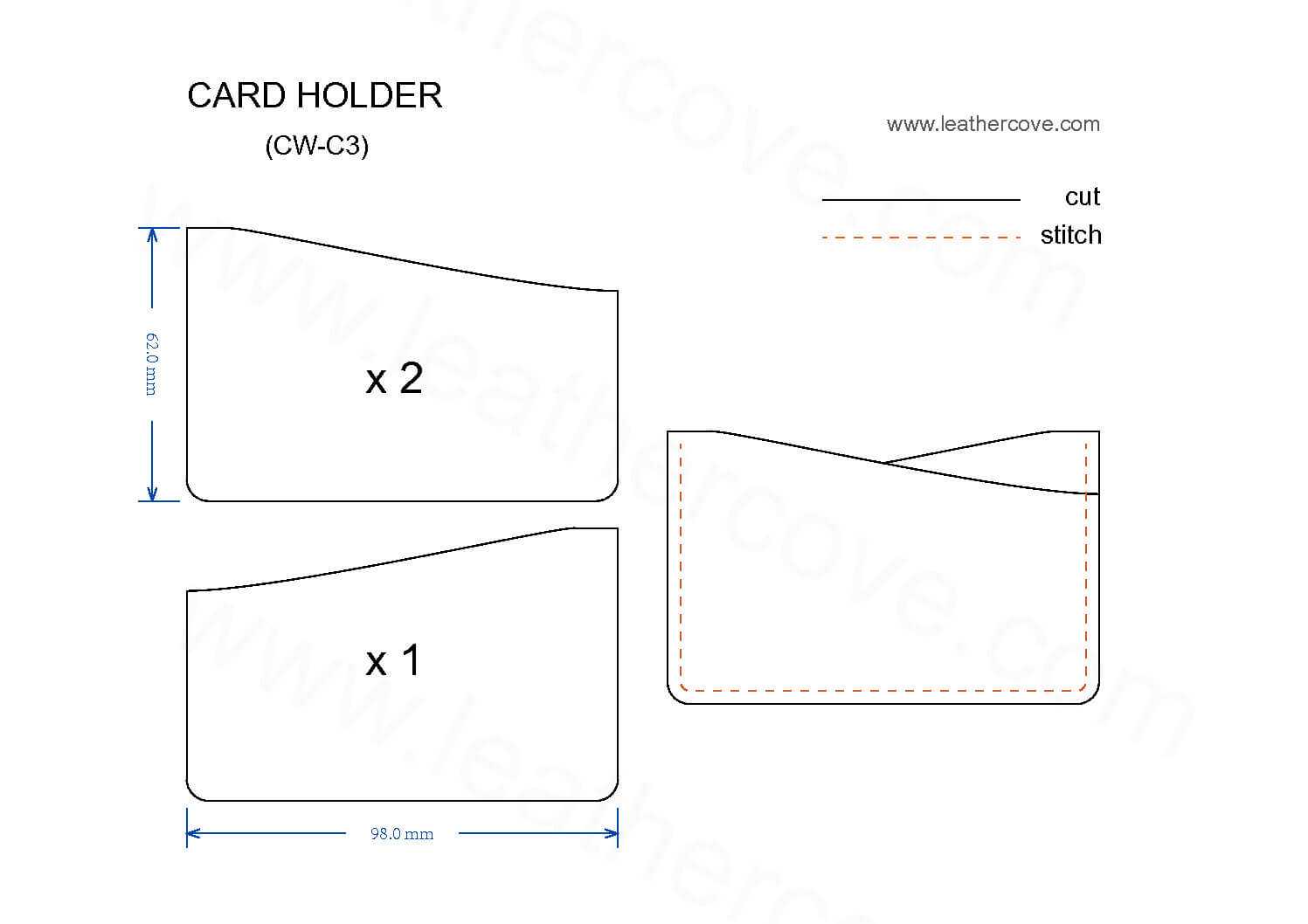 Slim Card Holder Pattern – Pdf – Leathercove Pertaining To Card Stand Template