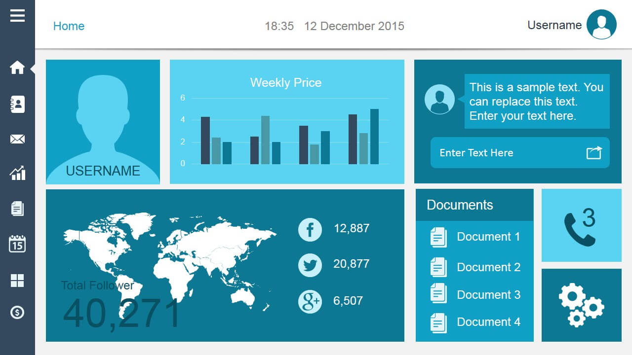Smart Dashboard Powerpoint Template Throughout Free Powerpoint Dashboard Template
