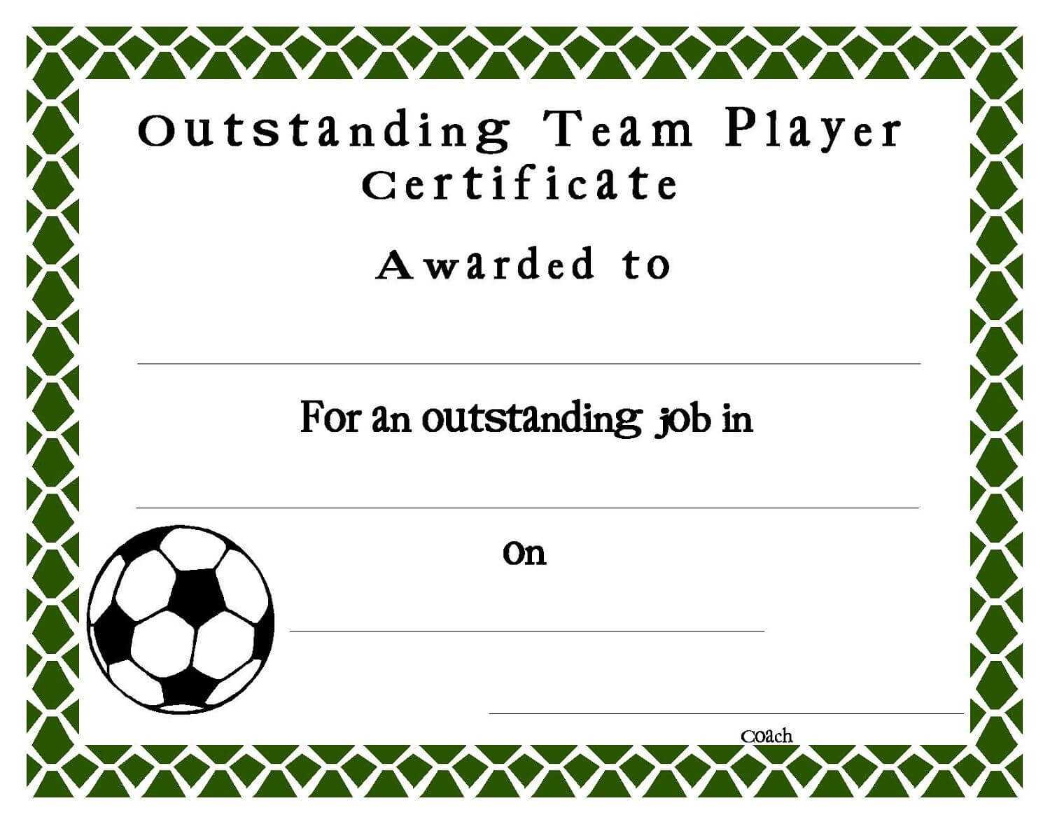 Soccer Certificate Templates Blank | K5 Worksheets Intended For Hockey Certificate Templates