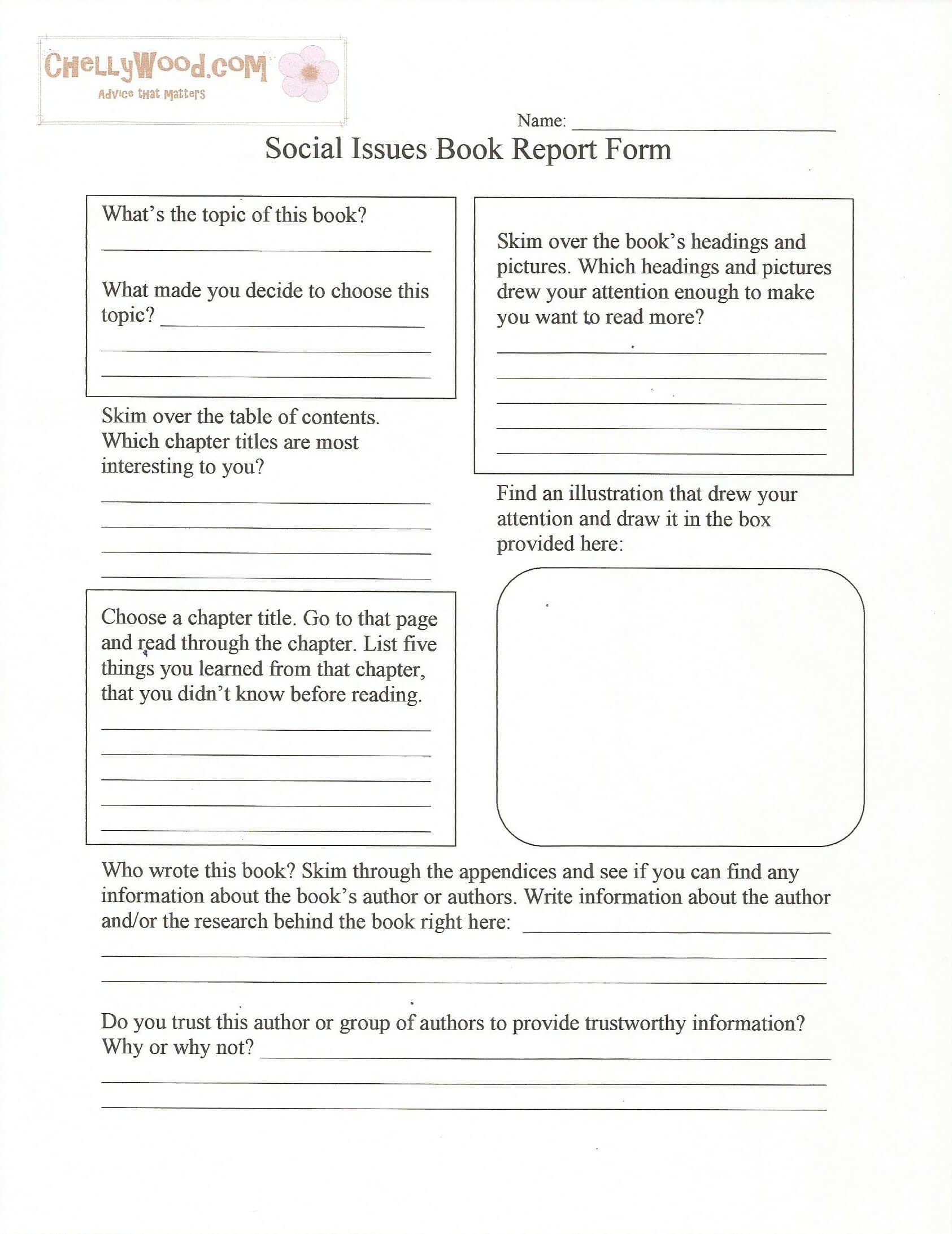 Social Issues Nonfiction Book Report Form–Free Printable With Regard To Nonfiction Book Report Template