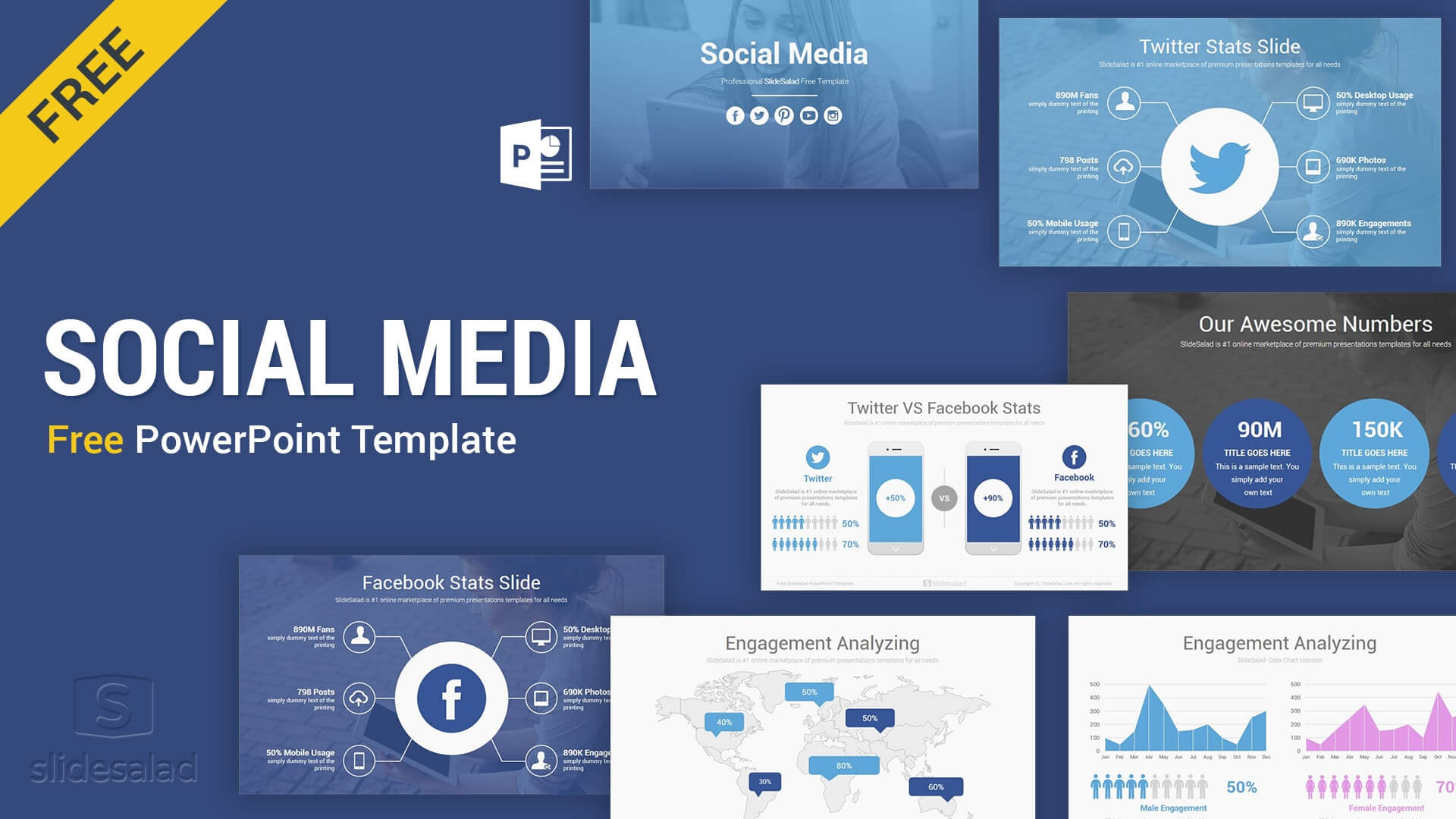 Social Media Free Powerpoint Template Ppt Slides – Slidesalad With Biography Powerpoint Template