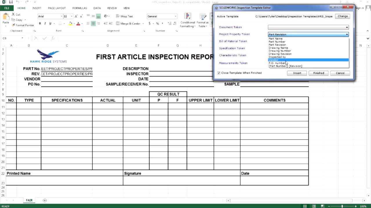 Solidworks Inspection – Creating A Custom Report Template [Pt. 1] Inside Part Inspection Report Template