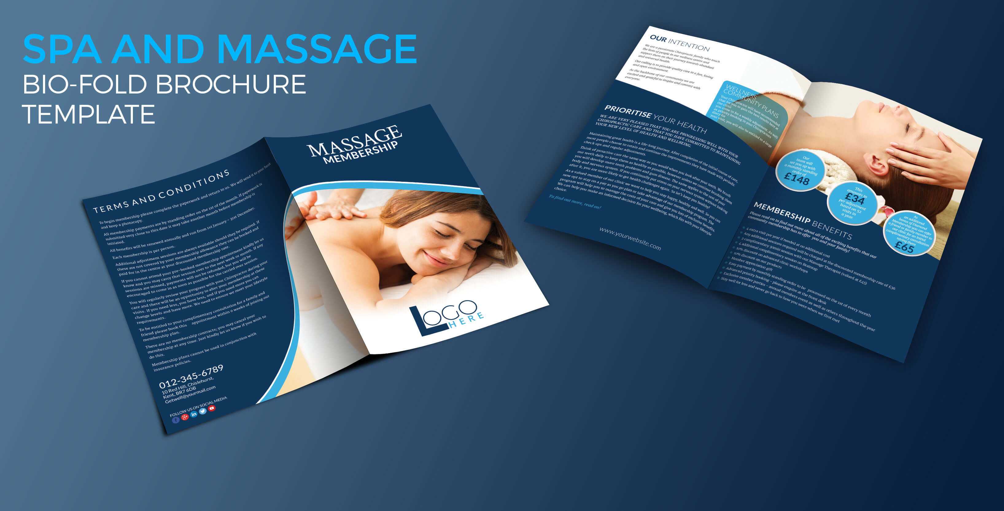 Spa And Massage Bio Fold Brochure Template – Graphic Reserve Inside Membership Brochure Template