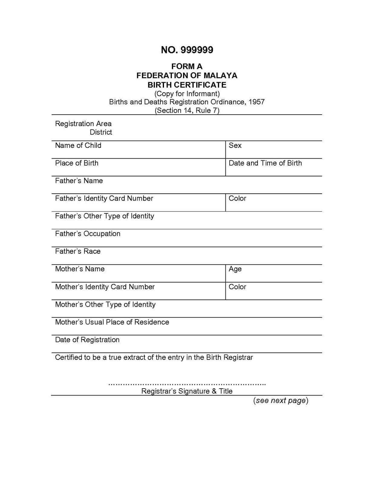 Spanish To English Birth Certificate Translation Template For Birth Certificate Translation Template English To Spanish