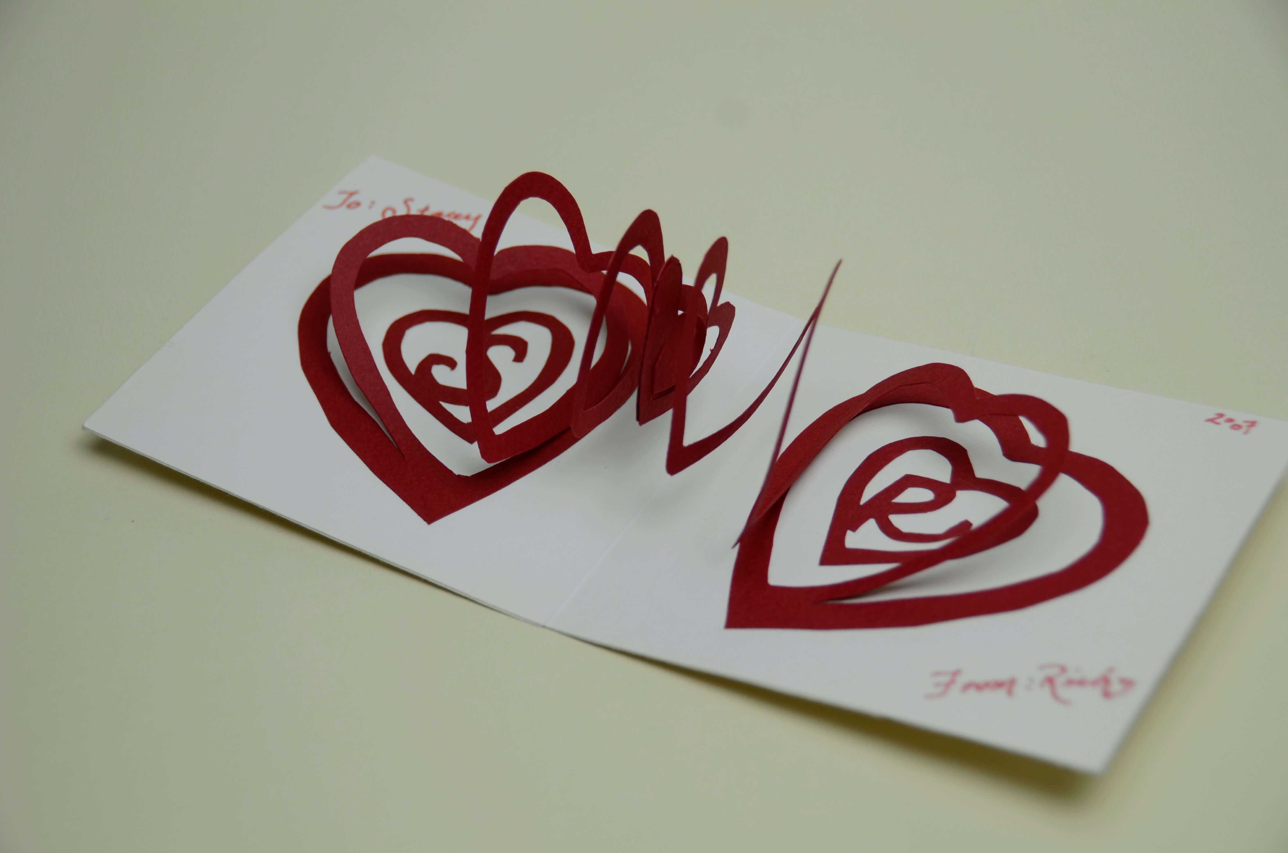 Spiral Heart Pop Up Card Template Within Pop Out Heart Card Template