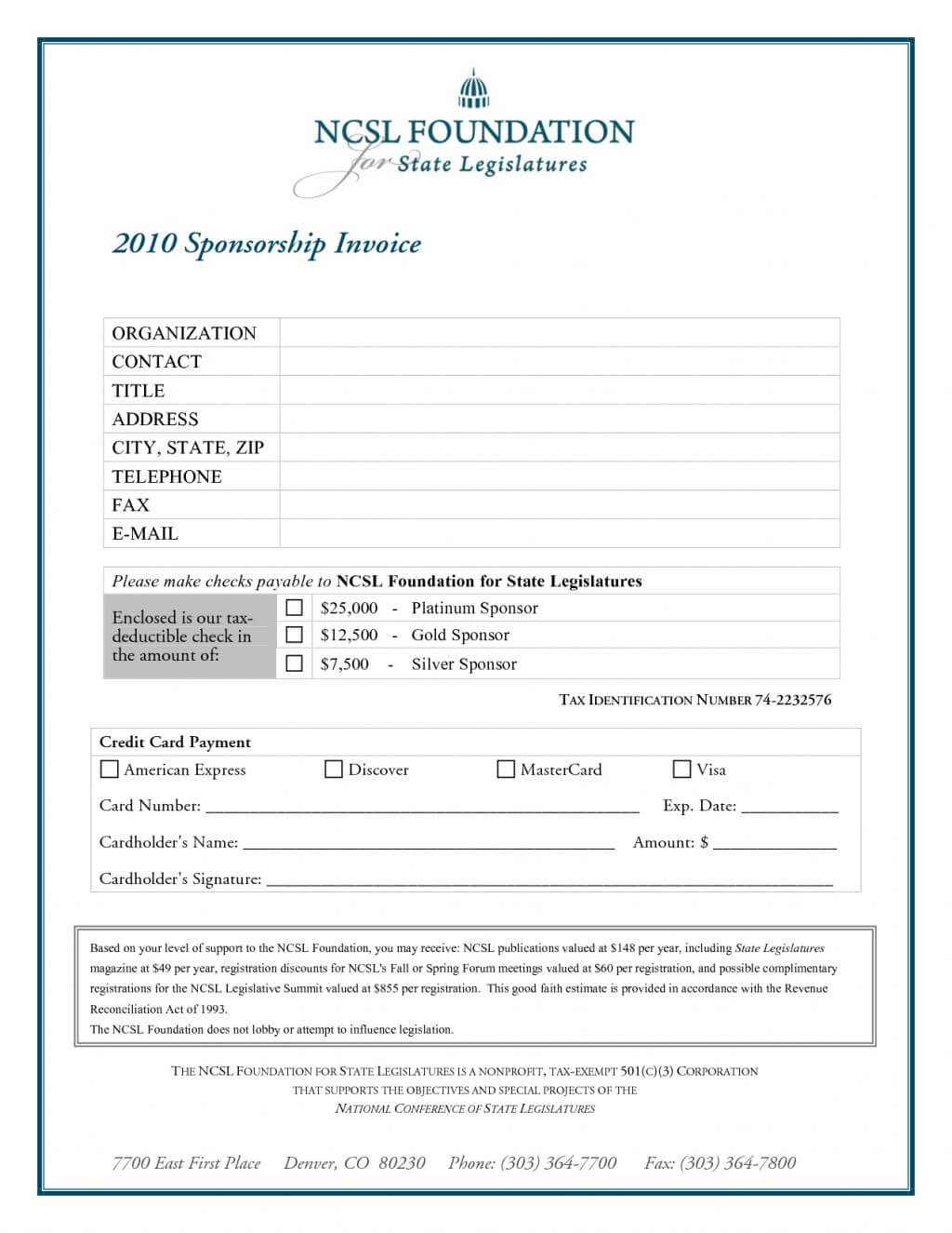 Sponsorship Invoice Template Word Printable Invoice Template Regarding Sponsor Card Template