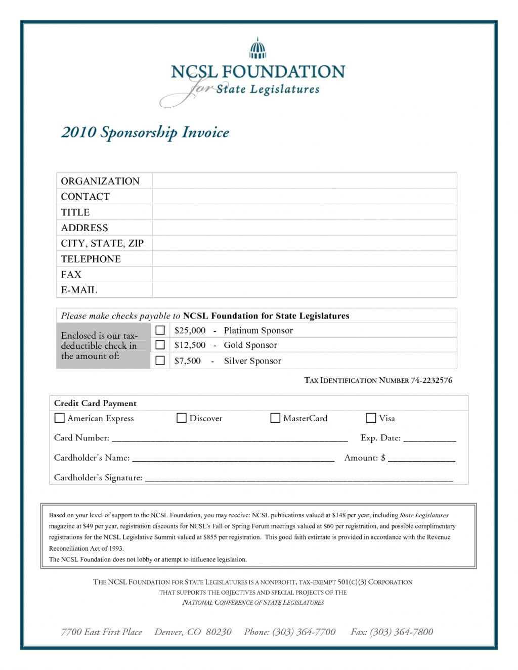 Sponsorship Invoice Template Word Printable Invoice Template Regarding Sponsor Card Template